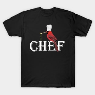 Northern Cardinal Chef Illustration T-Shirt